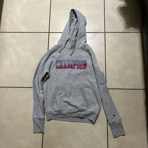 Champion Gray Pullover with Red & Blue Trim